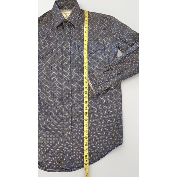 New PANHANDLE Gray Blue Aztec Pearl Snap Shirt Western Cowboycore Coastal Rodeo - Picture 6 of 9